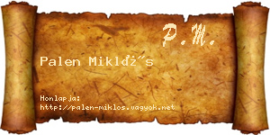 Palen Miklós névjegykártya